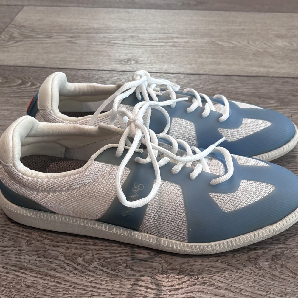 SWIMS Breeze Tennis Knit Sneakers Mens 8 Blue White Mesh Low Top Shoes